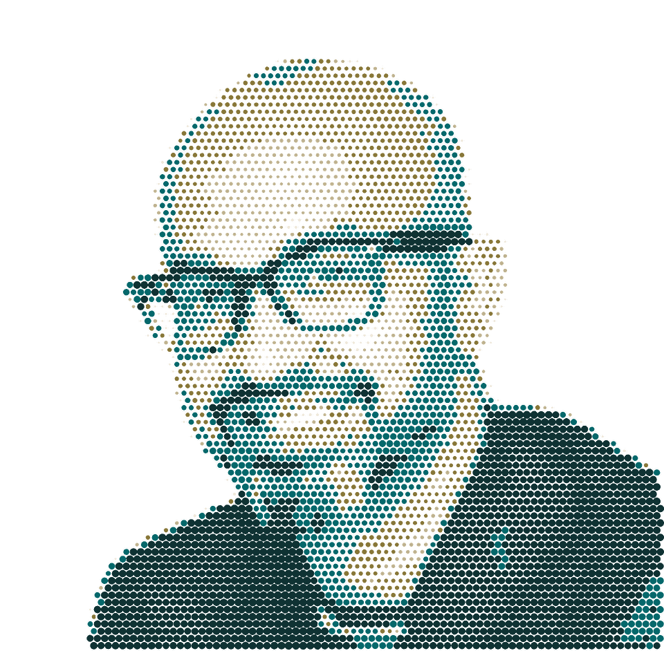 Ferdie Ahmed as a dot-matrix portrait